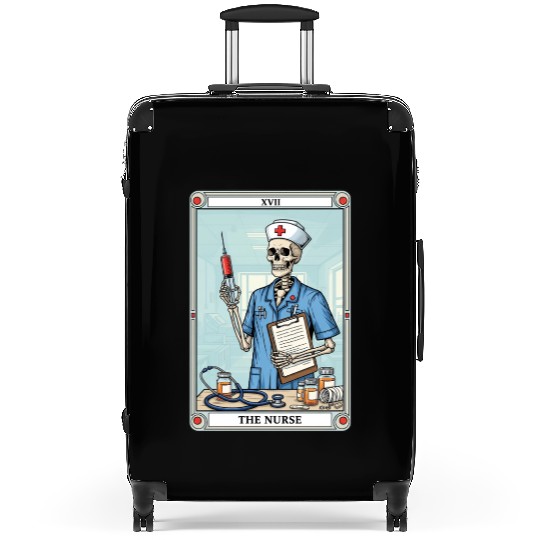 Skeleton Nurse Tarot Card Halloween Suitcases