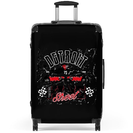 Retro Octobite Hot Rod Detroit Garage Suitcases
