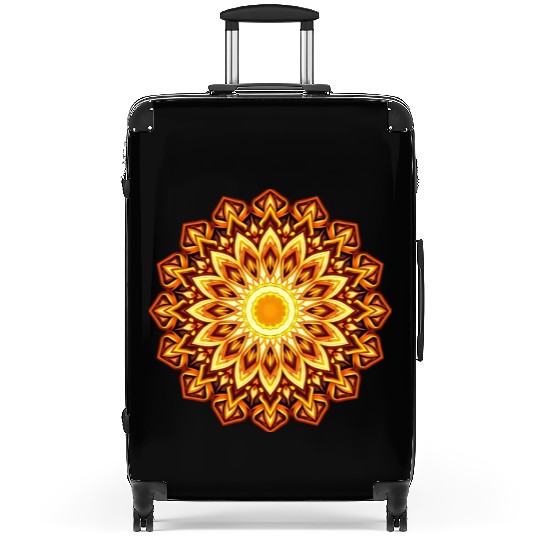 Vibrant Sunburst Mandala Design Suitcases