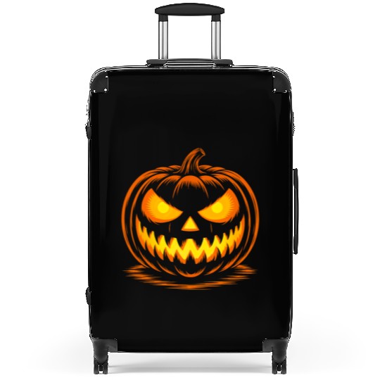 Scary Spooky Jack O Lantern Face Pumpkin Halloween Suitcases