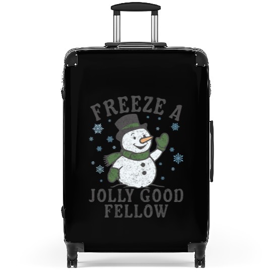 Frosty Snowman Jolly Greeting Design Suitcases