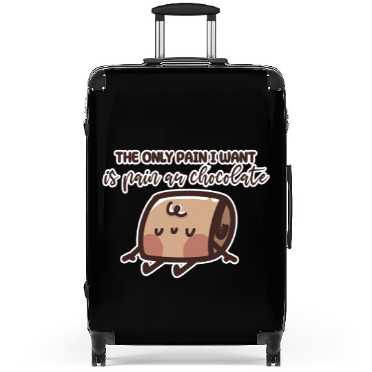Chocolate Pain Character Illustration Suitcases