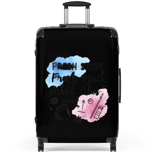 Fresh School Vibes Watercolor Design Suitcases