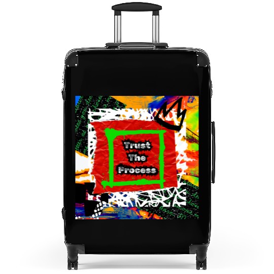 Trust The Process Graffiti Style | Green Version Suitcases