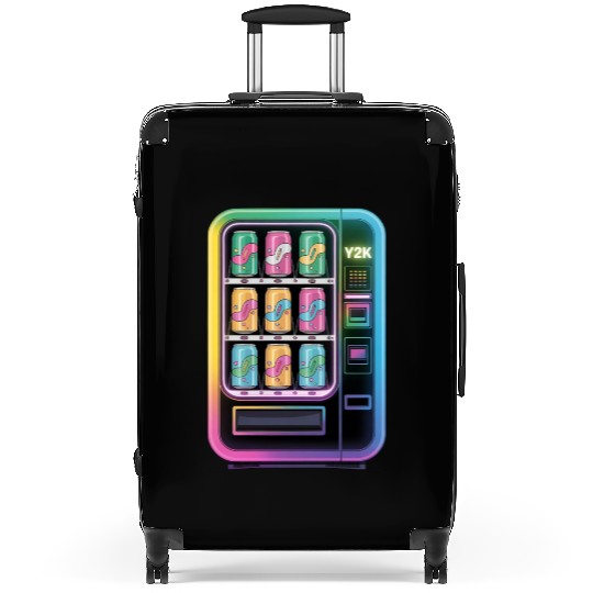 Y2K Cyber Vending Machine with Iridescent Drinks Suitcases