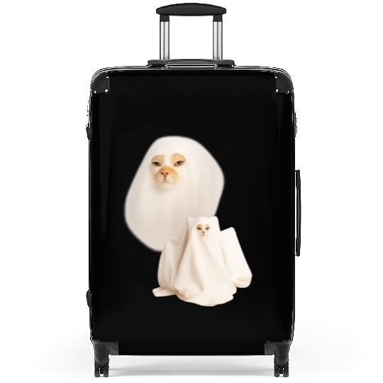 ghost cat meme funny halloween Suitcases