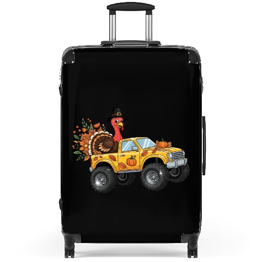 Autumn Thanksgiving Truck with Turkey Suitcases