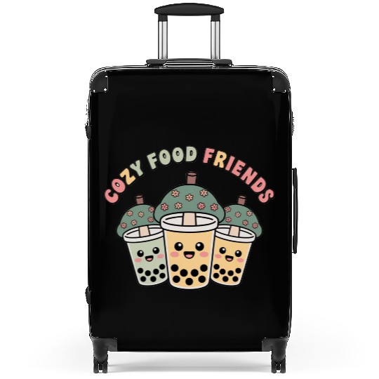 Cute Bubble Tea Cloud Trio Design Suitcases