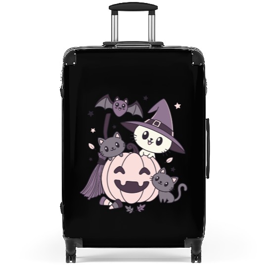 Halloween Kawaii Cat Pumpkin Ghosts Suitcases
