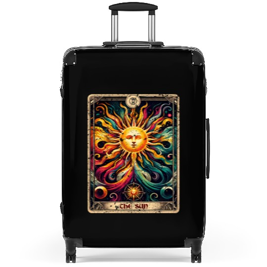 Distressed Grunge Worn Style The Sun Tarot Card Suitcases