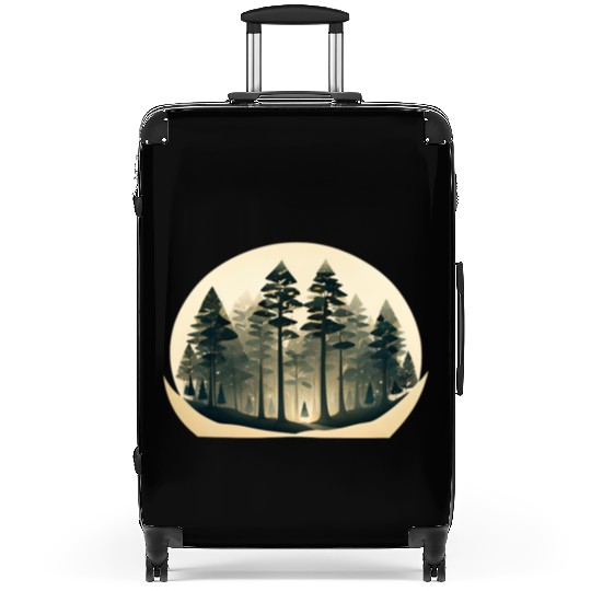 Mystical Forest Circle Design Suitcases