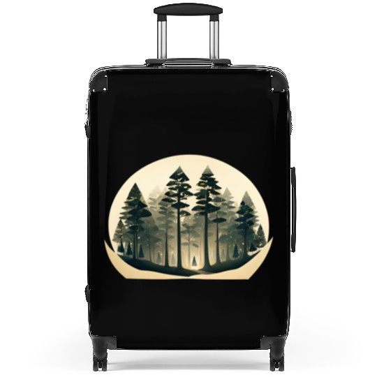 Mystical Forest Circle Design Suitcases