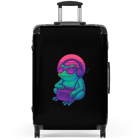 Retro Frog DJ Boombox Graphic Suitcases
