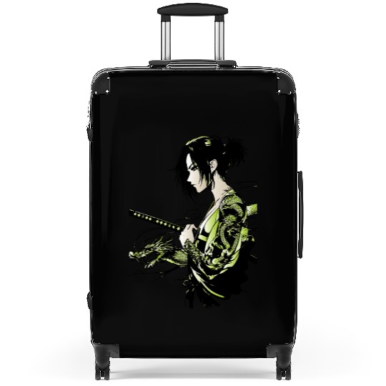 Manga - Neon Samurai with Dragon Ink Design Suitcases