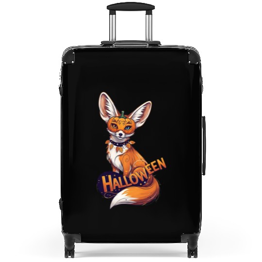 Enchanted Fox with Jack-o-Lantern Mask Suitcases