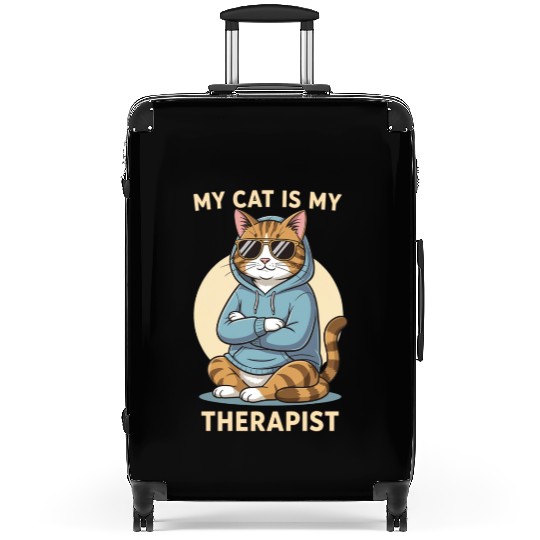 Chill Cat Therapist Suitcases Design
