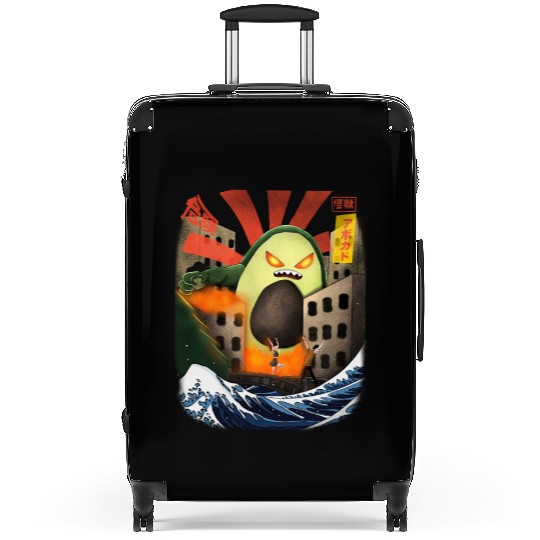 Giant Avocado Kaiju Monster Attack Urban City Suitcases