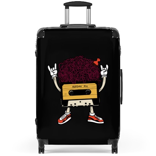 Vinyl Cassette Hairdo Illustration Suitcases