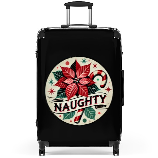 Festive Poinsettia Naughty Holiday Design Suitcases