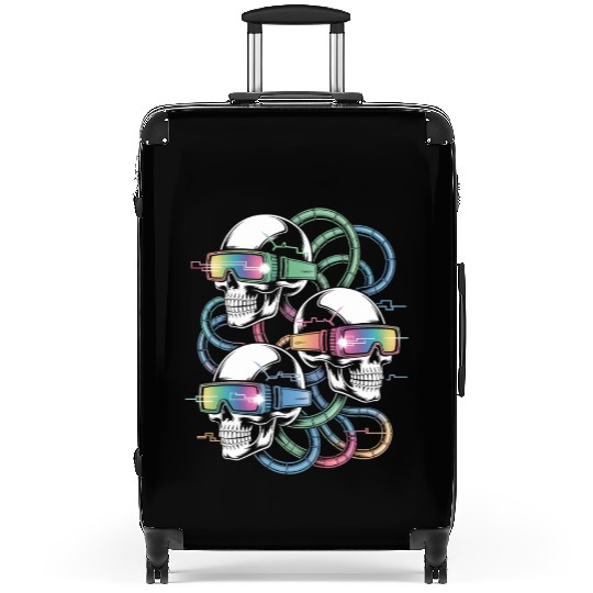 VR Skeleton Head Circuit Vision Streetwear Suitcases