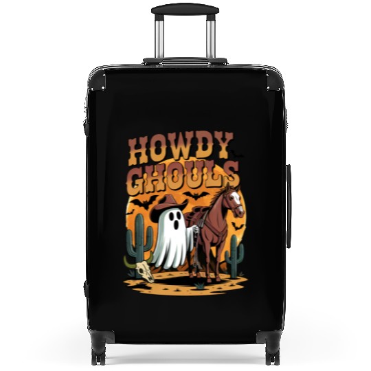 Howdy Ghouls Cowboy Ghost Halloween Suitcases