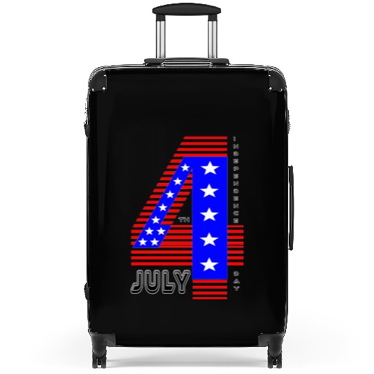 July 4th Stars and Stripes Independence Design Suitcases