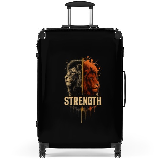 Dual Lions Strength Graphic Suitcases