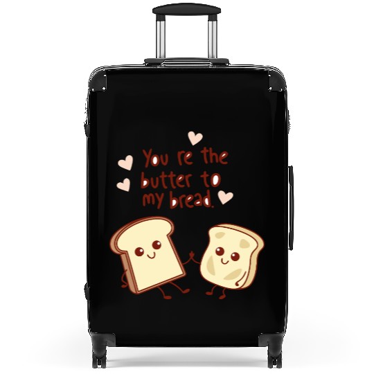 Cute Bread and Butter Kawaii Valentine Design Suitcases