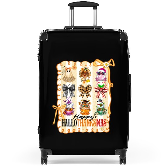 Thanksgiving Christmas Happy Hallothanksmas Suitcases