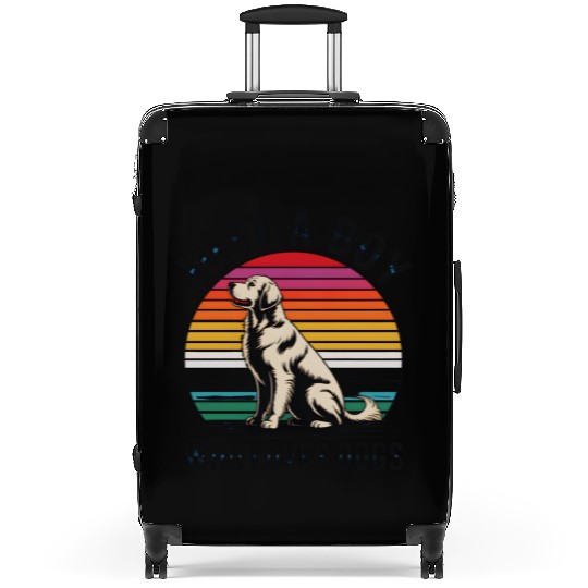 Just a Boy Who Loves Dogs Retro Suitcases