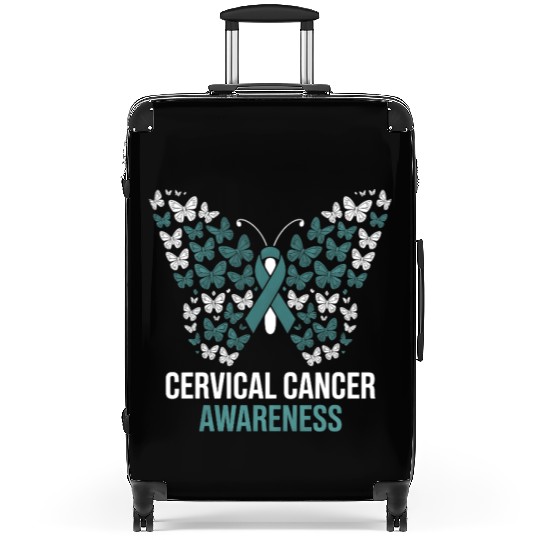 Cervical Cancer Awareness Butterfly Design Suitcases