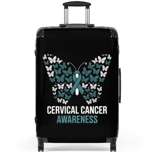 Cervical Cancer Awareness Butterfly Design Suitcases