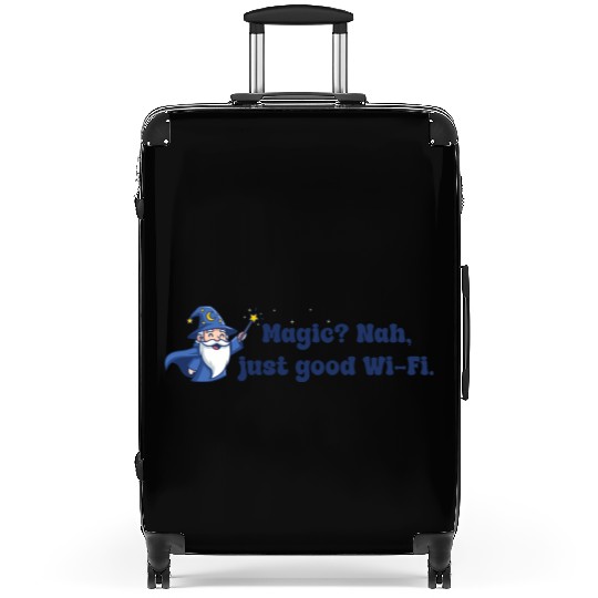 Whimsical Wizard with Star Wand Suitcases