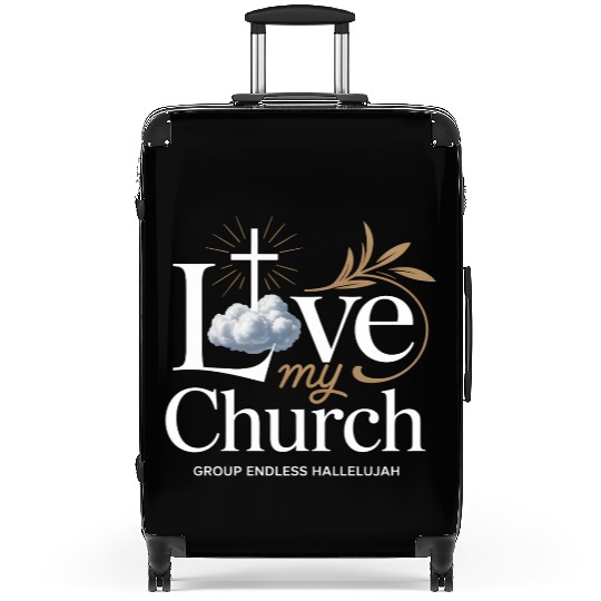 I Love My Church Cross Christian Streetwear Suitcases