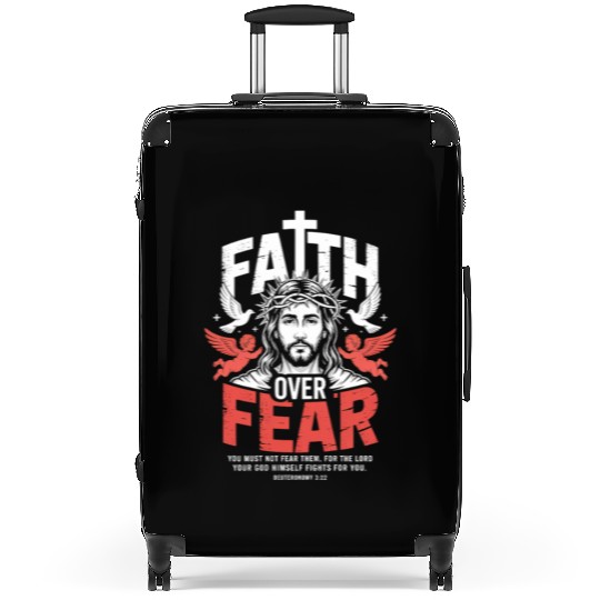 Faith Over Fear Christian Streetwear Suitcases