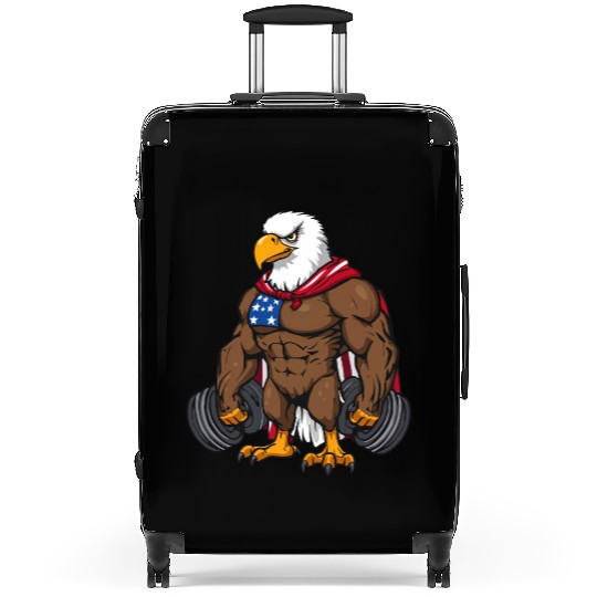 Patriotic Gym Eagle – Stars & Stripes Fitness Desi Suitcases