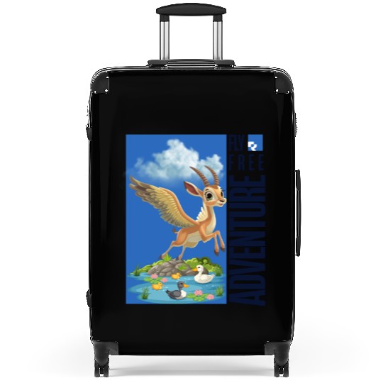 Flying Mythical Waterfowl with Adventure Theme Suitcases