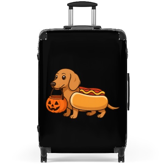 Hot Dog Dachshund Halloween Suitcases