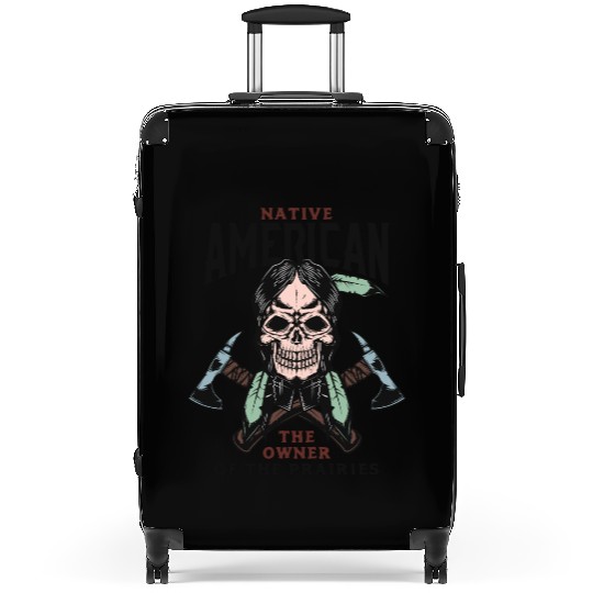 Native American Skull Warrior Design Suitcases