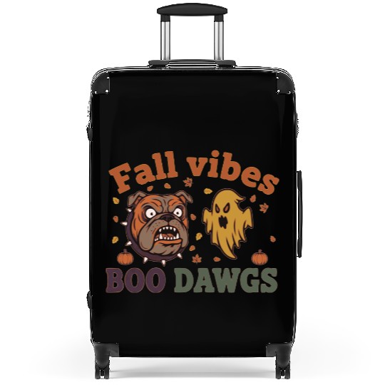 Fall vibes | Halloween Bulldog Ghost  Suitcases