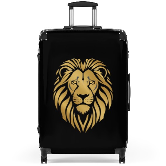 Gold Regal Lion Illustration Suitcases