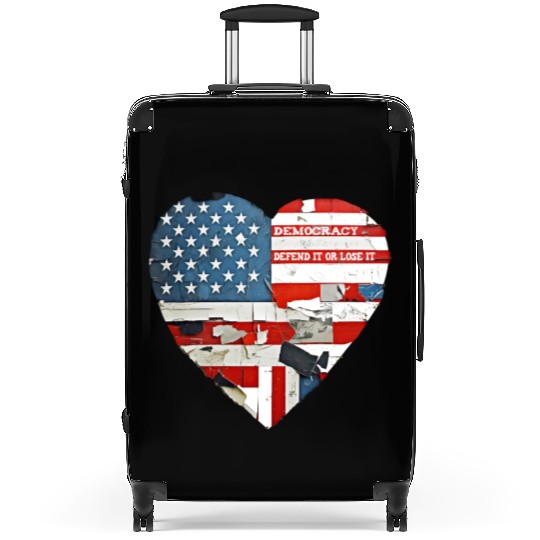 Democracy Defend It Or Lose It USA flag vintage  Suitcases