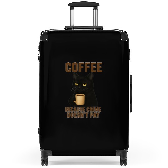 Coffee and Crime Humor Cat Design Suitcases