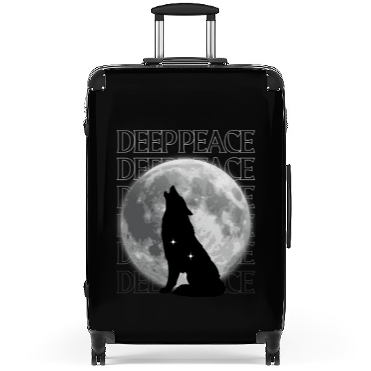 Wolf Howling at Full Moon Design Suitcases