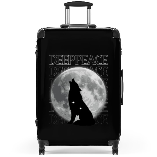 Wolf Howling at Full Moon Design Suitcases