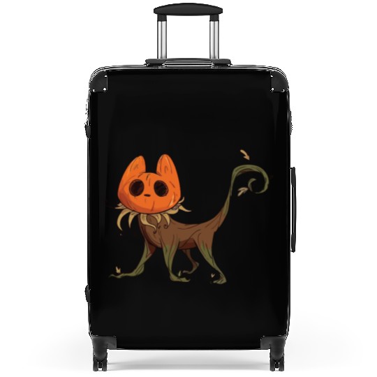 Whimsical Jack-o'-Lantern Cat Hybrid Suitcases