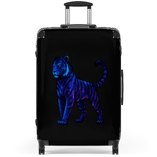 Celestial Galaxy Tiger Illustration Suitcases