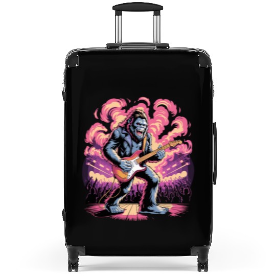 Rocking Sasquatch Guitar Legend at Concert Stage Suitcases