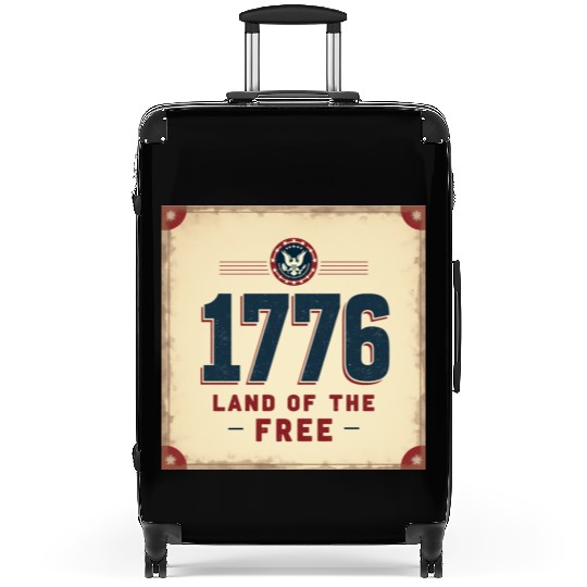 1776 Land of the Free Patriotic Emblem Suitcases