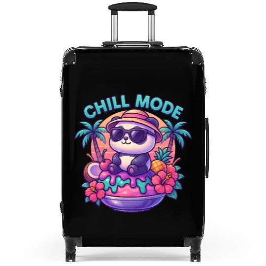 Panda Chill Mode Summer Vibes Suitcases